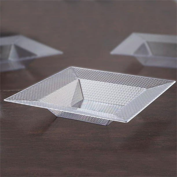 Clear Honeycomb Square Disposable Plastic Party Bowls Balsa Circle 10 pcs 5 oz 